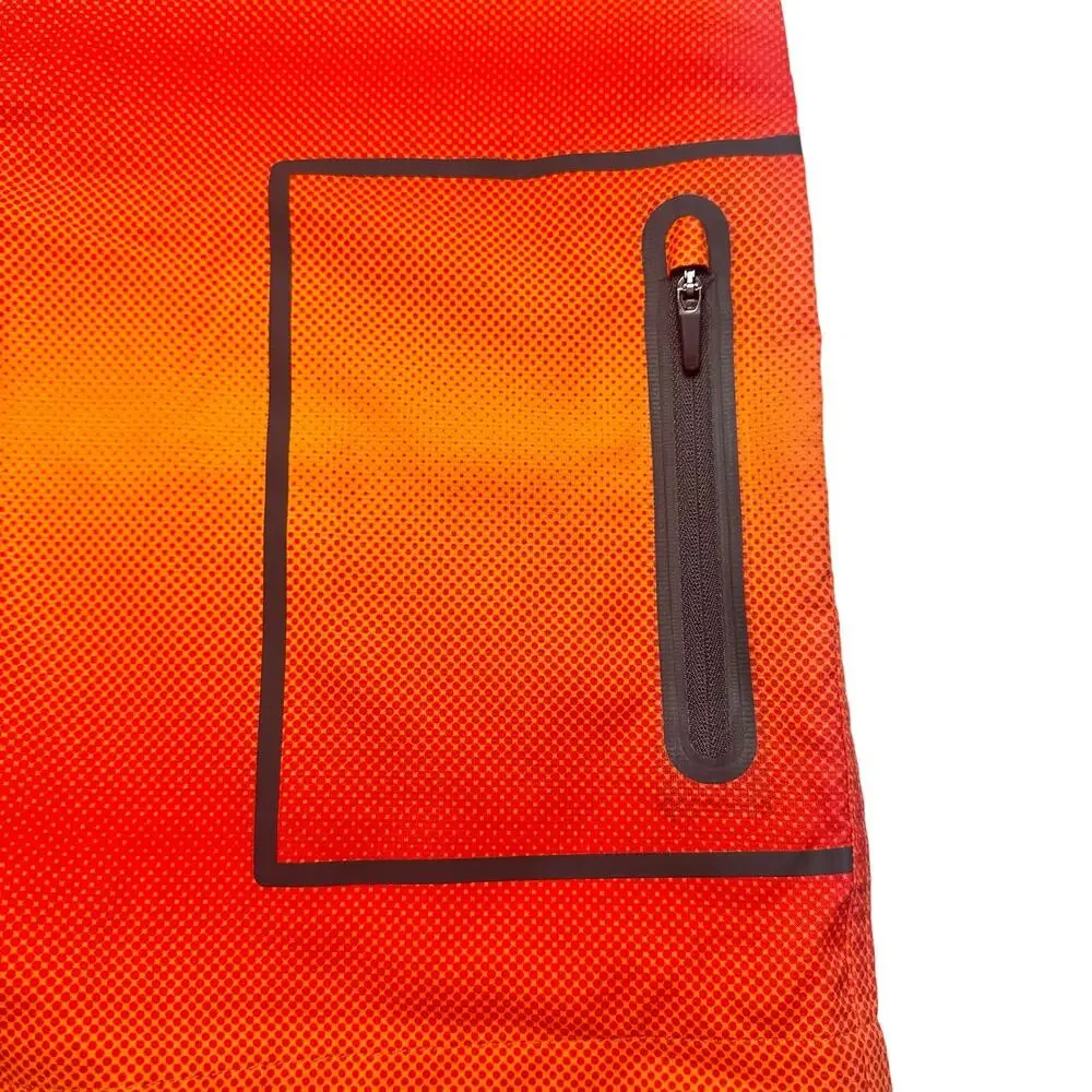 Mack Weldon | Men | Orange Spark Pulse Stripe Beach Swim Board Shorts | Sz 33/34
